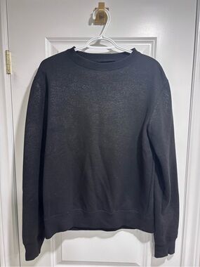 Black Leather-Like Sweater